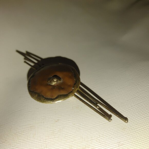 Vintage Copper Brass Brooch Steampunk Abstract Circular Design Artist Abstract - Picture 11 of 11